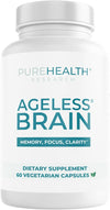 PUREHEALTH RESEARCH Ageless Brain Supplements for Memory and Focus (60 Capsules)