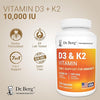 Dr. Berg Maximum Strength 2-in-1 Vitamin D3 K2 (10,000 IU) – High Absorption Formula for Bone, Heart &amp; Immune Support (120 Capsules)