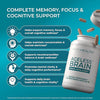 PUREHEALTH RESEARCH Ageless Brain Supplements for Memory and Focus (60 Capsules)