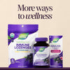 Nature's Way sambucus immune products on a beige background with text 'More ways to wellness'.